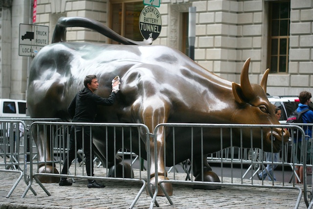 "The Beast " 2012. Action in public space. Bowling Green Bull. NYC,US.